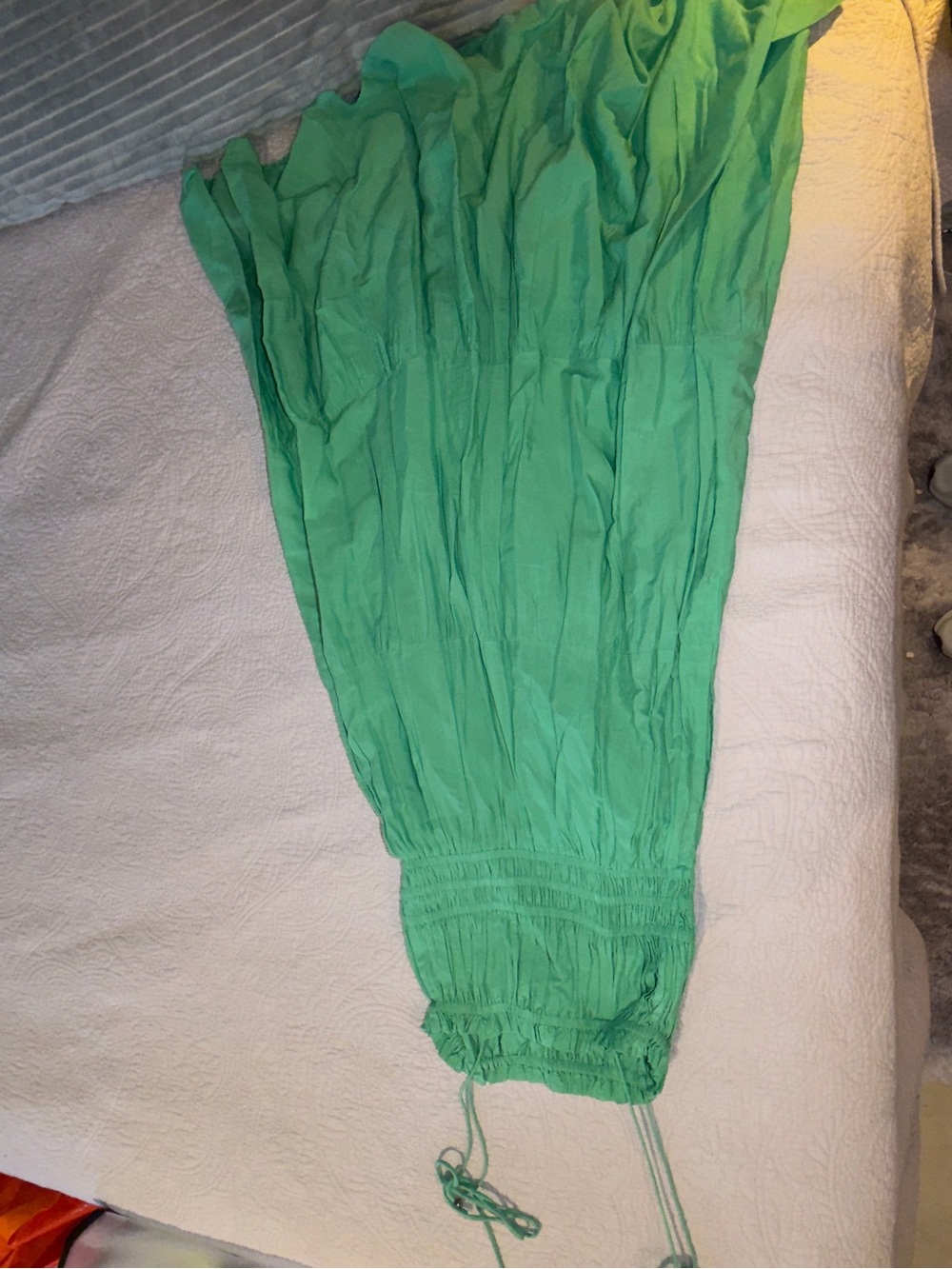 Green Smocked Waist Maxi Skirt size L